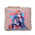 Porte monnaie personnalisé motif anime casquette rose clair en feutrine en feutrine