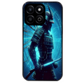 Coque noire taperso pour Honor 70 LITE 90 et LITE avec motif samourai bleu protection antichoc personnalisée