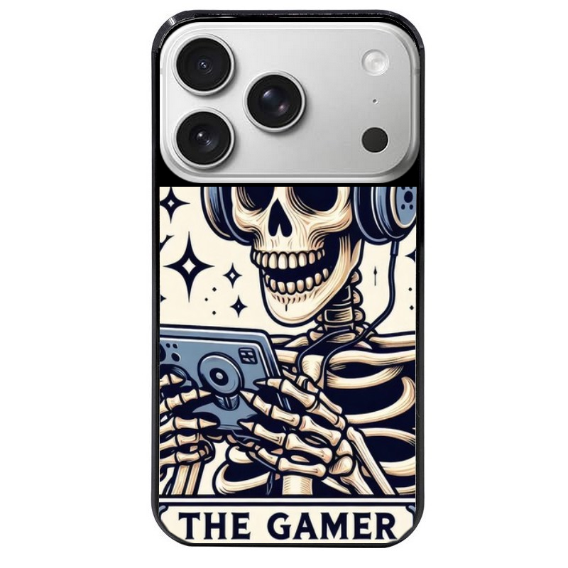 Coque noire taperso pour Iphone 17 17E AIR MAX PRO avec motif mort gamer protection antichoc personnalisée