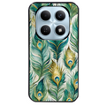 Coque noire taperso pour POCO M8 5G et PRO 5G avec motif paon plumes protection antichoc personnalisée