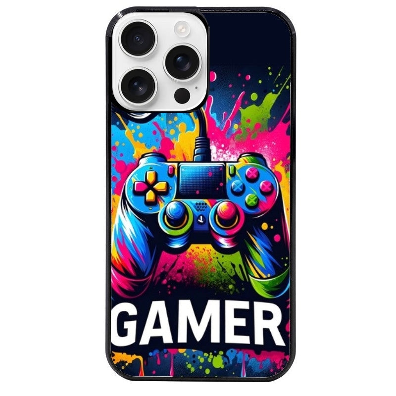 Coque noire taperso pour Iphone 16 16E PLUS MAX PRO avec motif gamer protection antichoc personnalisée