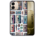 Coque noire taperso pour OPPO A6 A6X 4G et 5G avec motif cassette multi protection antichoc personnalisée