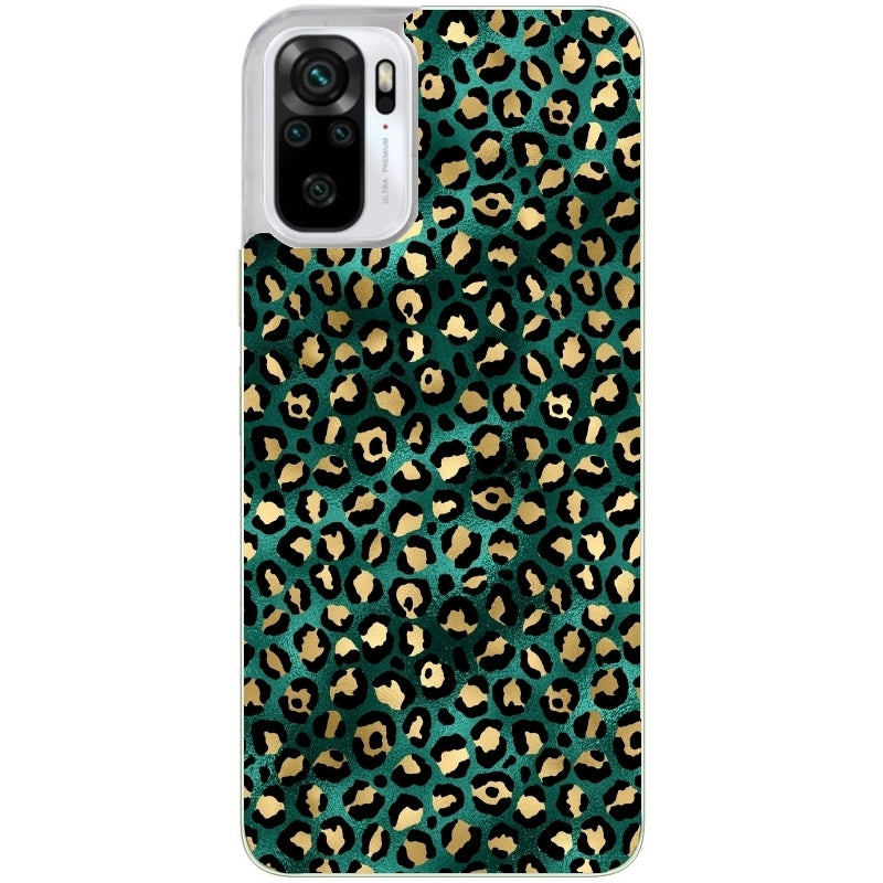 Coque taperso pour Redmi Note 10 4G 5G PRO 10S avec motif leopard vert protection antichoc personnalisée
