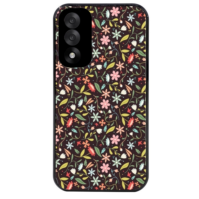 Coque noire taperso pour OnePlus Nord 5 avec motif petites feurs multicolores protection antichoc personnalisée