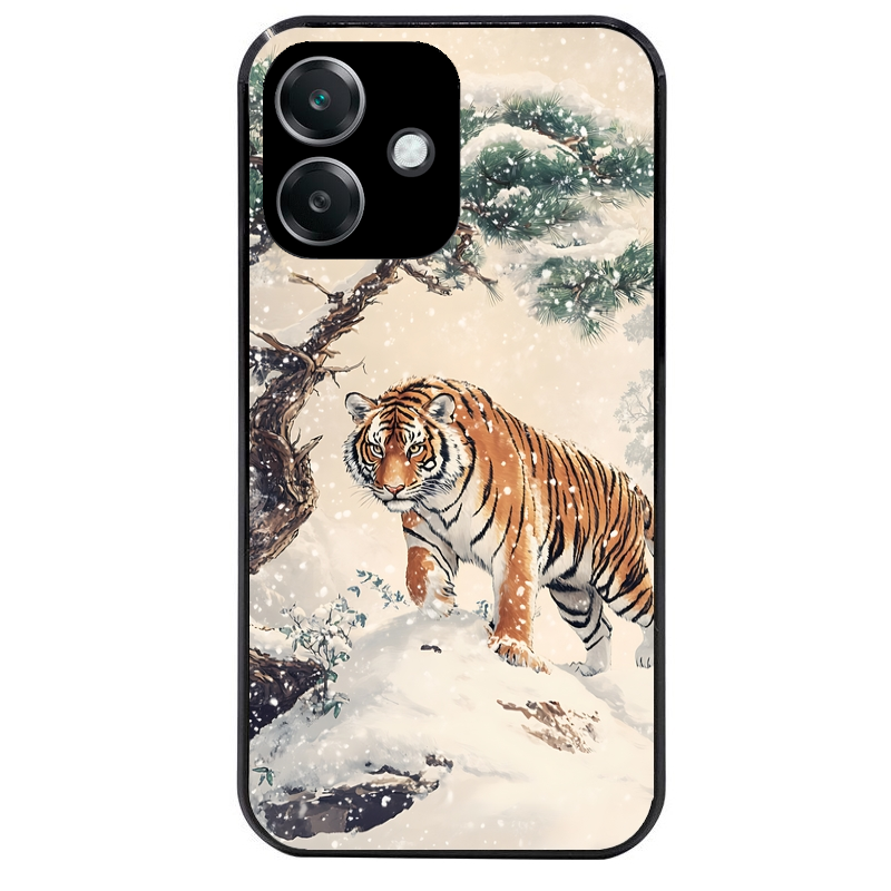 Coque noire taperso pour OPPO A40 avec motif tigre bonzai protection antichoc personnalisée