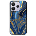 Coque noire taperso pour Redmi Note 14 et PRO PLUS 4G 5G avec motif marbre bleu agathe protection antichoc personnalisée