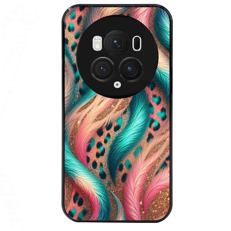 Coque noire taperso pour Magic 5 6 LITE et PRO avec motif effet fourrure leopard 2 protection antichoc personnalisée
