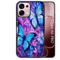 Coque noire taperso pour OPPO A6 PRO 4G et 5G avec motif papillon violet uv protection antichoc personnalisée