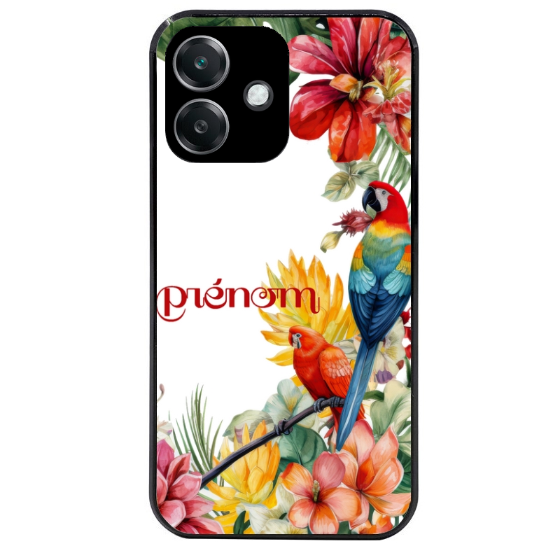 Coque noire taperso pour OPPO A40 avec motif perroquet personnalisee protection antichoc personnalisée