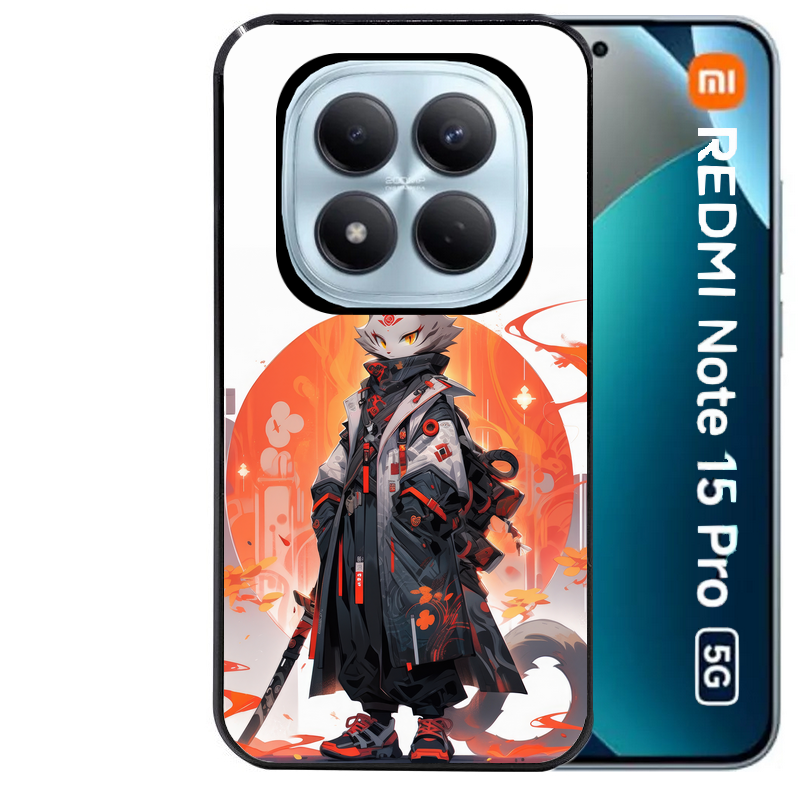 Coque noire taperso pour Redmi Note 15 et PRO PLUS 4G 5G avec motif anime chat japan personnalise protection antichoc personnalisée