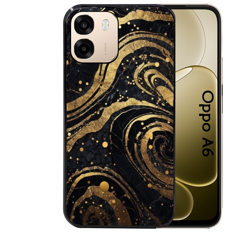 Coque noire taperso pour OPPO A6 A6X 4G et 5G avec motif marbre noir protection antichoc personnalisée