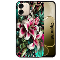 Coque noire taperso pour OPPO A6 A6X 4G et 5G avec motif leopard hibiscus protection antichoc personnalisée