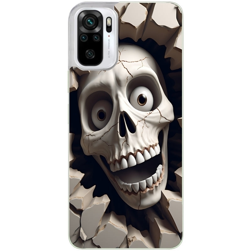 Coque taperso pour Redmi Note 10 4G 5G PRO 10S avec motif tete de mort smile protection antichoc personnalisée