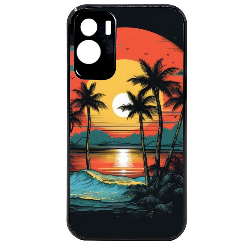 Coque noire taperso pour Honor 70 LITE 90 et LITE avec motif hawaii palmier protection antichoc personnalisée