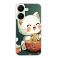 Coque taperso pour POCO C65 4G avec motif chat ramen nuage protection antichoc personnalisée