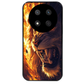 Coque noire taperso pour Magic 7 LITE et PRO avec motif lion flamme protection antichoc personnalisée