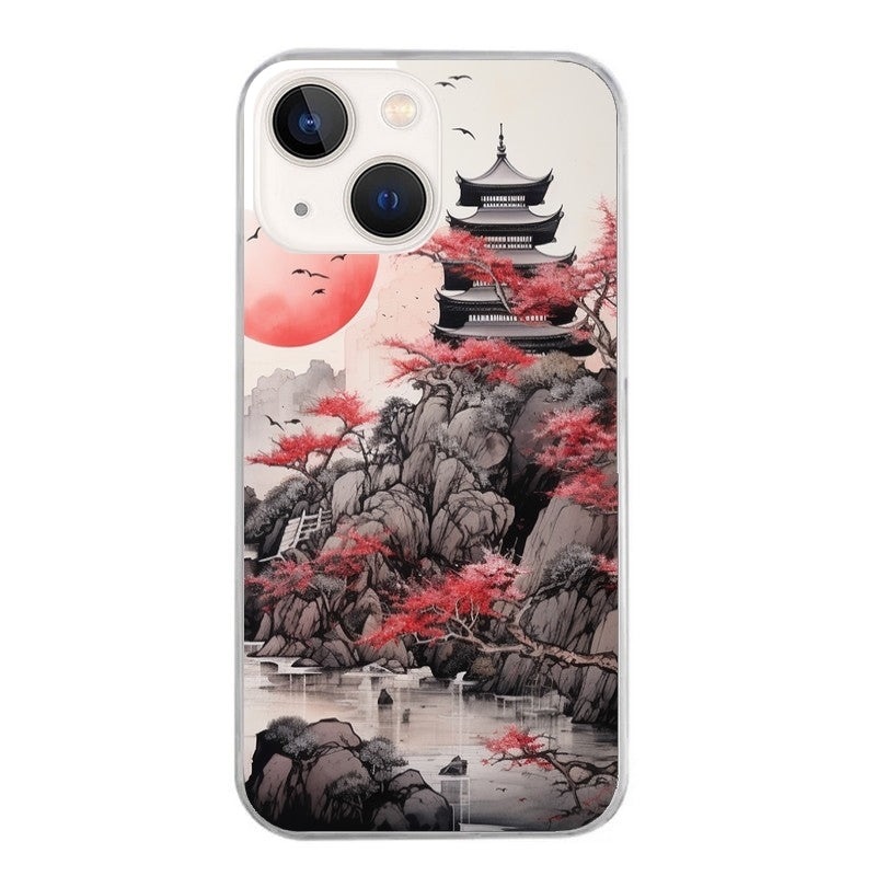 Coque taperso pour Iphone 11 et PRO PRO MAX avec motif japan et temple protection antichoc personnalisée
