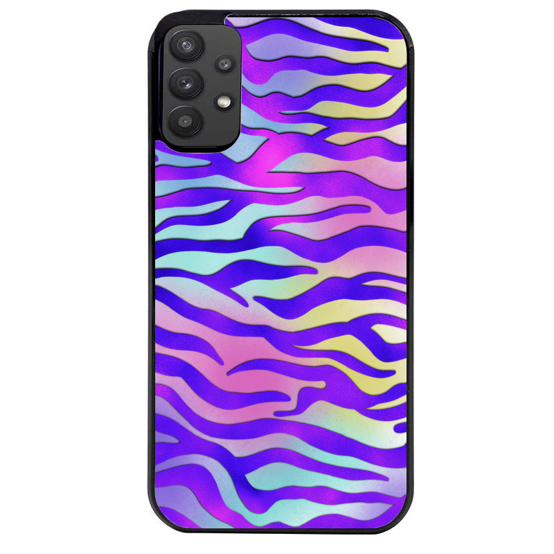Coque noire taperso pour galaxy A22 A32 A52 A52S 4G 5G  avec motif zebre color protection antichoc personnalisée