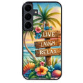 Coque noire taperso pour galaxy A06 A16 A26 A36 A56 avec motif tropical vacances protection antichoc personnalisée