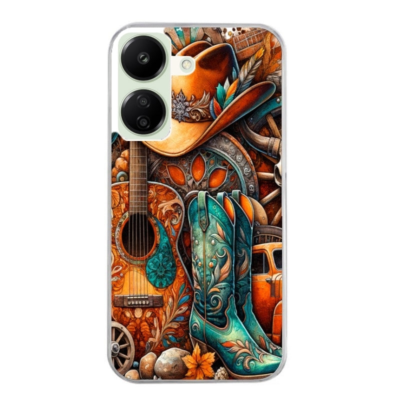 Coque taperso pour POCO C65 4G avec motif cow boy et texas automne protection antichoc personnalisée