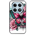 Coque noire taperso pour POCO M8 5G et PRO 5G avec motif papillon rose protection antichoc personnalisée