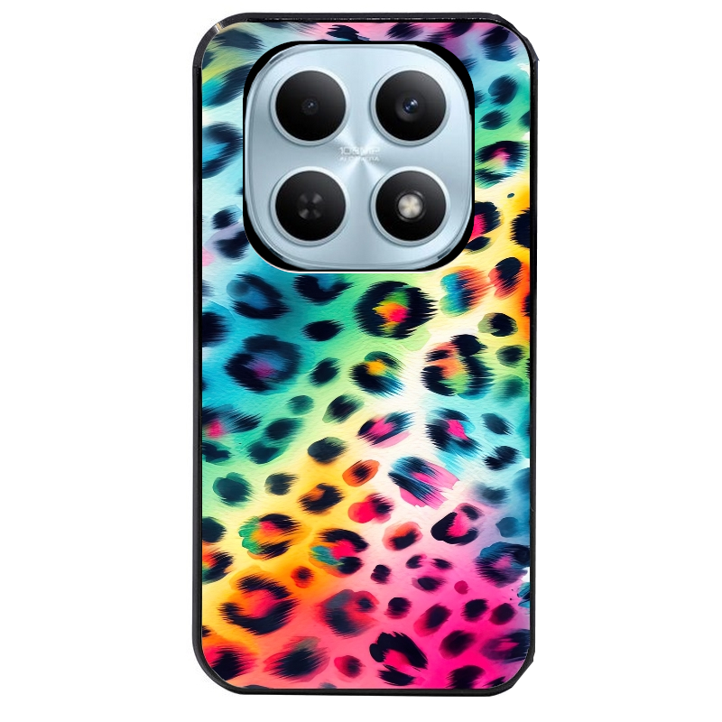 Coque noire taperso pour POCO M8 5G et PRO 5G avec motif leopard arc protection antichoc personnalisée
