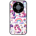 Coque noire taperso pour Magic 5 6 LITE et PRO avec motif licorne arc en ciel protection antichoc personnalisée
