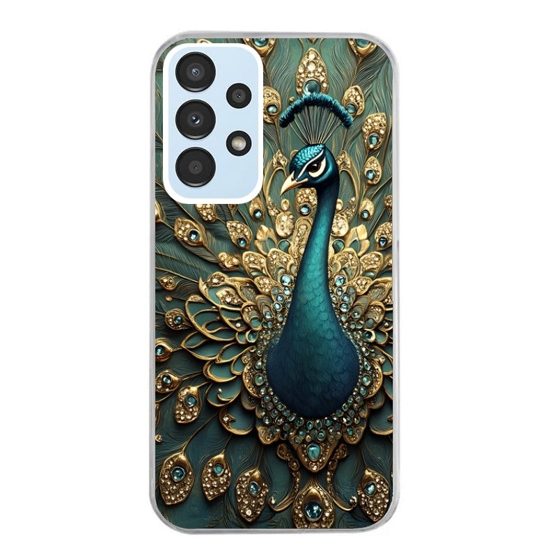 Coque taperso pour Galaxy A13 4G et 5G A23 A53 avec motif paon bijoux protection antichoc personnalisée