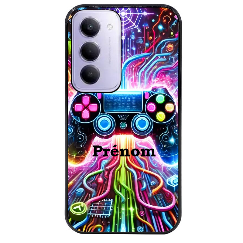 Coque noire taperso pour Redmi 15 4G et 5G avec motif gamer electro personnalisee protection antichoc personnalisée