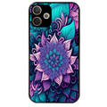 Coque noire taperso pour OPPO A5 PRO 4G et 5G avec motif tropical mandala et fleur violet protection antichoc personnalisée