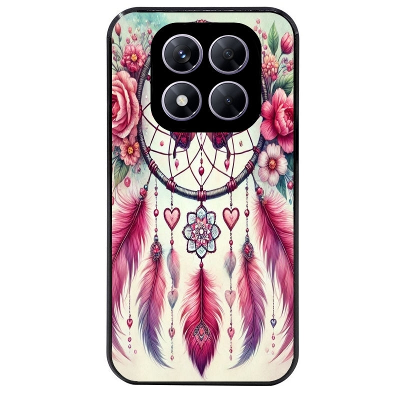 Coque noire taperso pour Redmi Note 14 et PRO PLUS 4G 5G avec motif dreamcatcher et papillon protection antichoc personnalisée