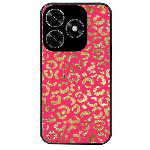 Coque noire taperso pour Honor X6B X5C X5C PLUS avec motif leopard fuschia protection antichoc personnalisée