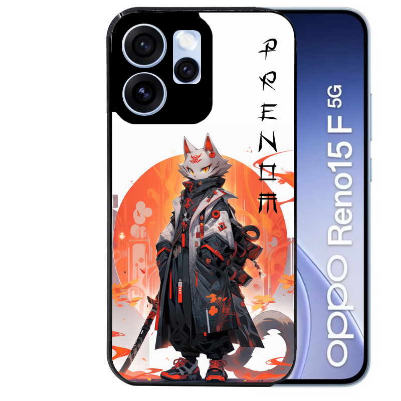 Coque noire taperso pour OPPO Reno 15 et F FS 5G avec motif anime chat japan personnalise protection antichoc personnalisée
