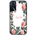Coque noire taperso pour OPPO A16 et A16S avec motif cadre fleur pastel personnalisee protection antichoc personnalisée