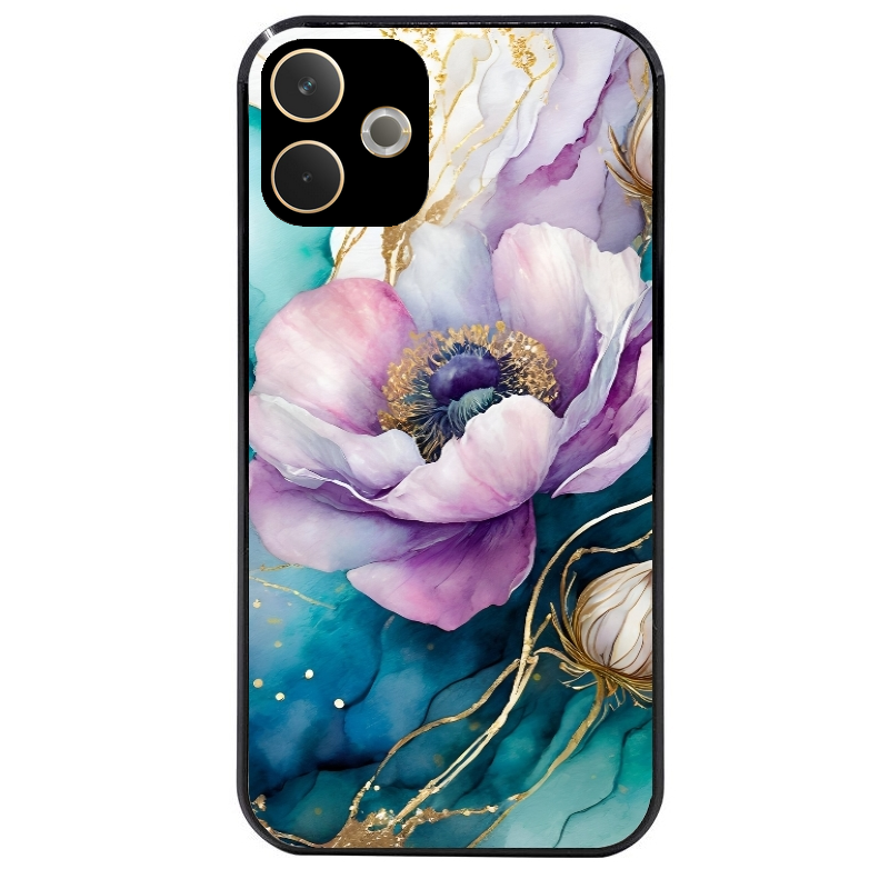 Coque noire taperso pour OPPO A5 PRO 4G et 5G avec motif marbre fleur protection antichoc personnalisée