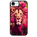 Coque noire taperso pour Iphone 17 17E AIR MAX PRO avec motif lion et fleurs rose protection antichoc personnalisée