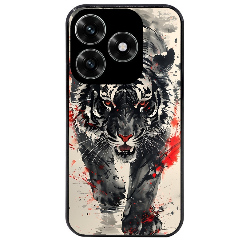 Coque noire taperso pour Honor X6B X5C X5C PLUS avec motif tigre japan protection antichoc personnalisée
