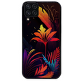 Coque noire taperso pour galaxy A22 A32 A52 A52S 4G 5G  avec motif tropical jaune protection antichoc personnalisée