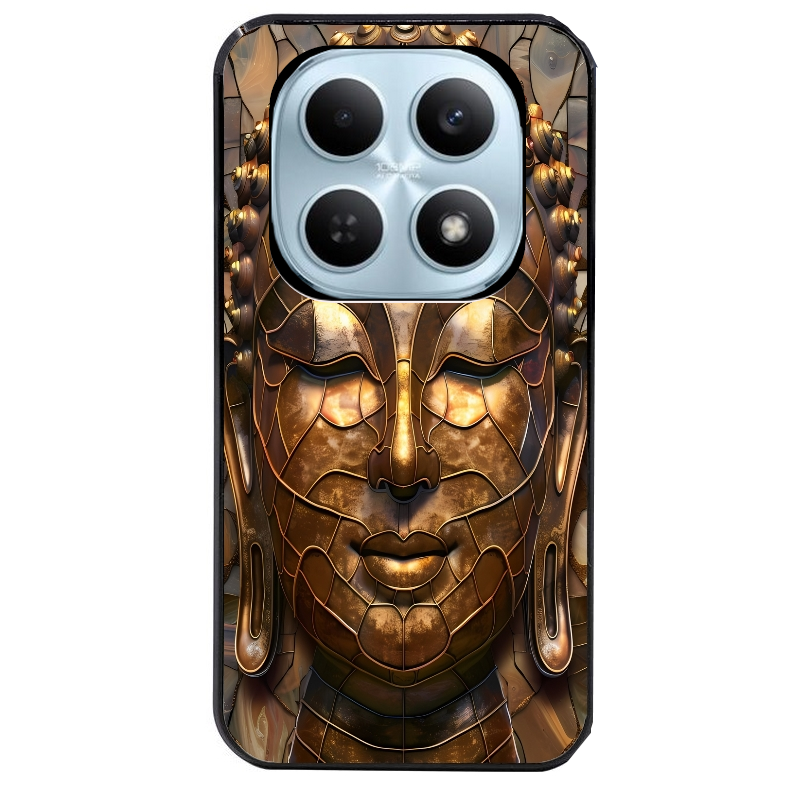 Coque noire taperso pour POCO M8 5G et PRO 5G avec motif bouddha et mosaique protection antichoc personnalisée