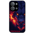 Coque noire taperso pour POCO C85 avec motif lion anime protection antichoc personnalisée