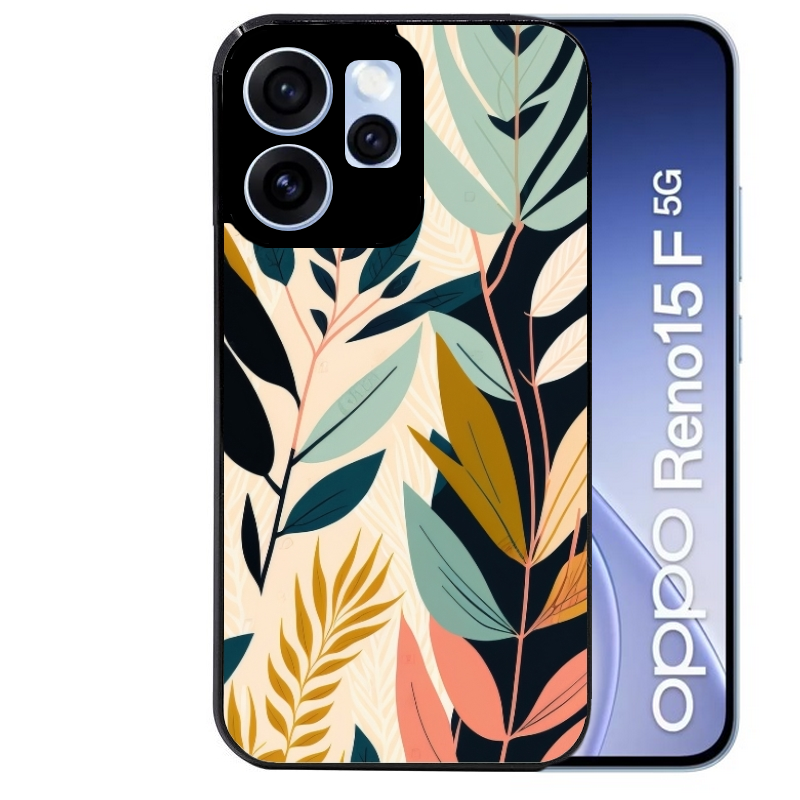 Coque noire taperso pour OPPO Reno 15 et F FS 5G avec motif vintage et fleur protection antichoc personnalisée