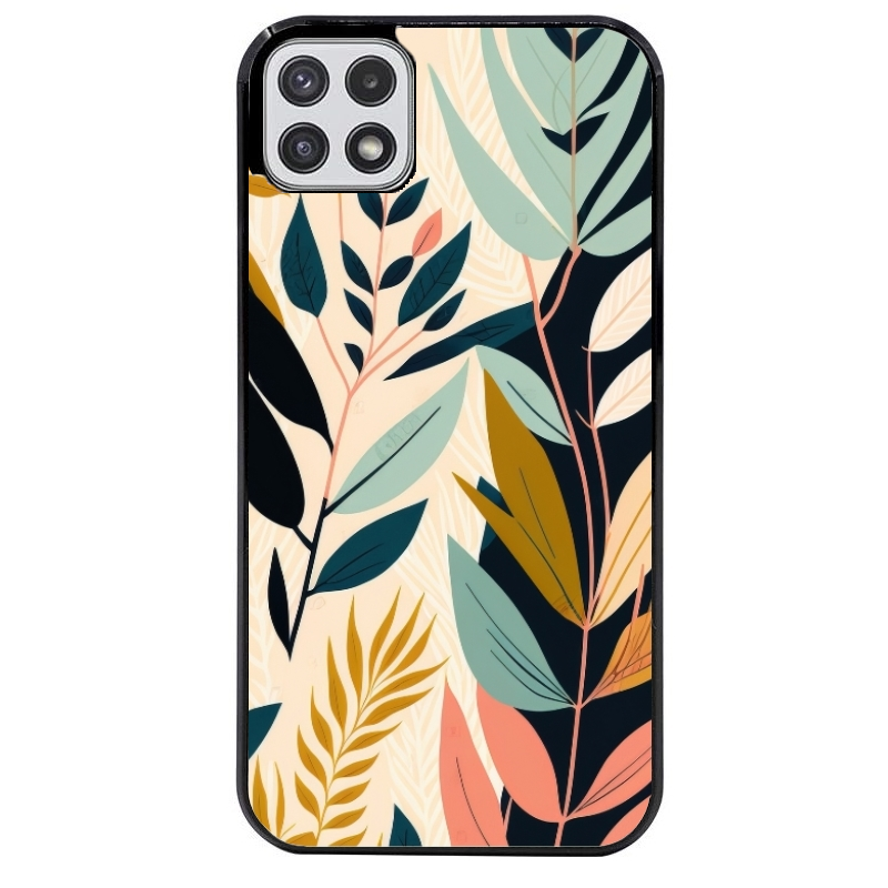 Coque noire taperso pour galaxy A22 A32 A52 A52S 4G 5G  avec motif vintage et fleur protection antichoc personnalisée