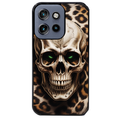 Coque noire taperso pour Moto Edge 60 et Neo Fusion Pro avec motif tete de mort leopard protection antichoc personnalisée
