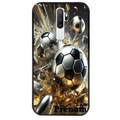 Coque noire taperso pour OPPO A5 A9 2020 avec motif foot metal personnalisee protection antichoc personnalisée