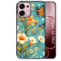 Coque noire taperso pour OPPO A6 PRO 4G et 5G avec motif fleur orange protection antichoc personnalisée