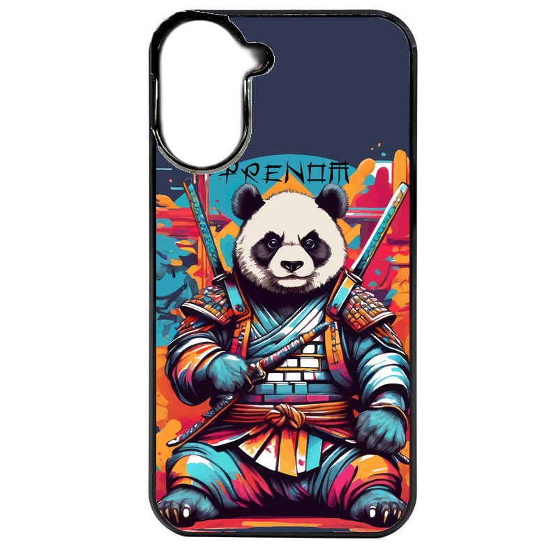 Coque noire taperso pour Redmi A5 4G avec motif panda katana personnalisee protection antichoc personnalisée
