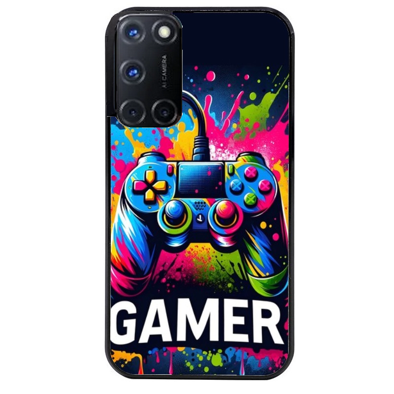 Coque noire taperso pour OPPO Reno 8 LITE avec motif gamer protection antichoc personnalisée