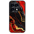 Coque noire taperso pour OnePlus 11 et 12 avec motif marbre rouge protection antichoc personnalisée