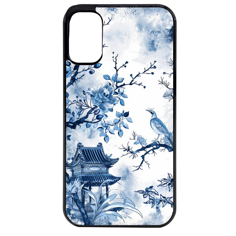 Coque noire taperso pour Moto E13 E14 E15 avec motif japan art protection antichoc personnalisée