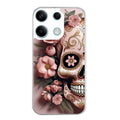 Coque taperso pour POCO M6 PRO 4G avec motif tete de mort calavera rose protection antichoc personnalisée